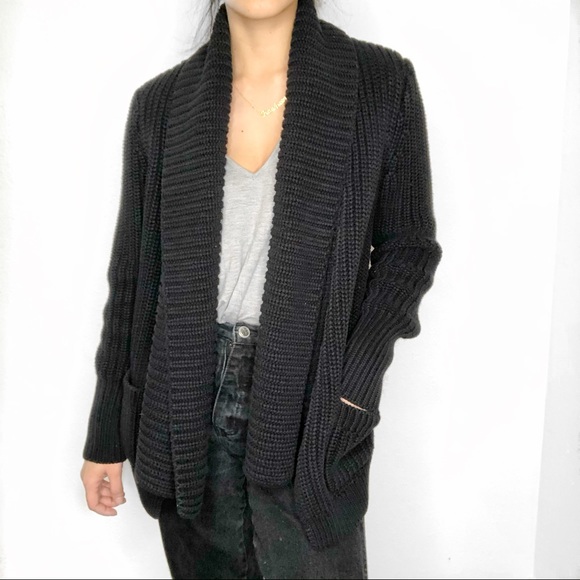 heavy black cardigan
